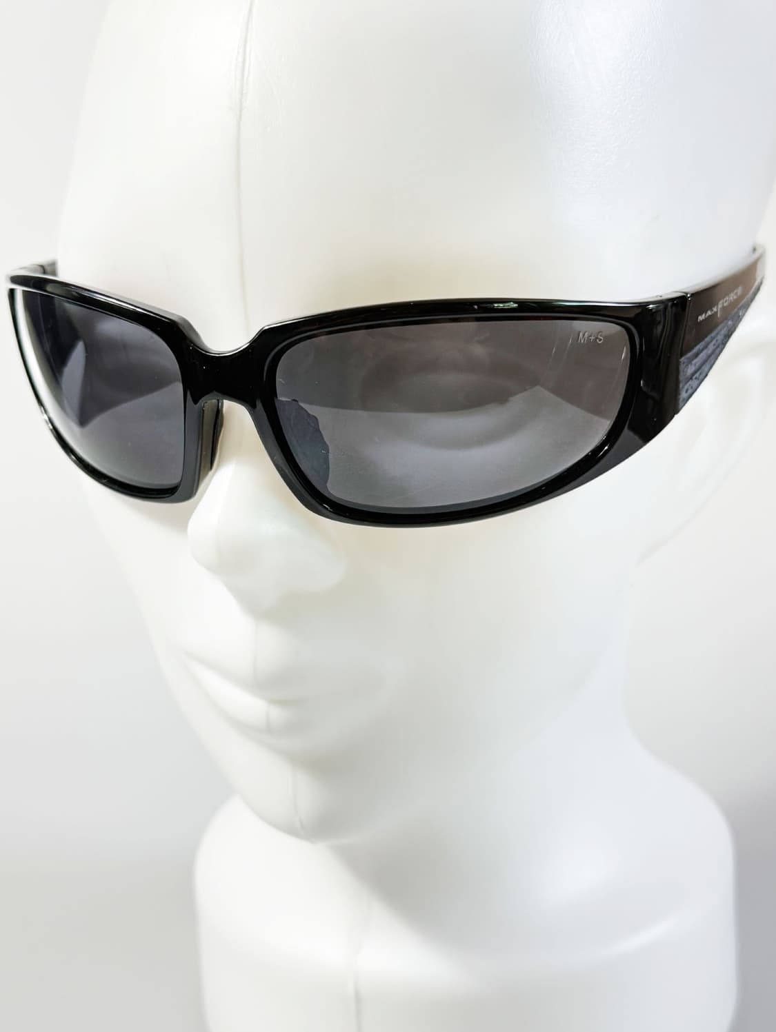 90s MAX FORCE 블랙 볼드 랩어라운드 빈티지 선글라스 상품이미지7