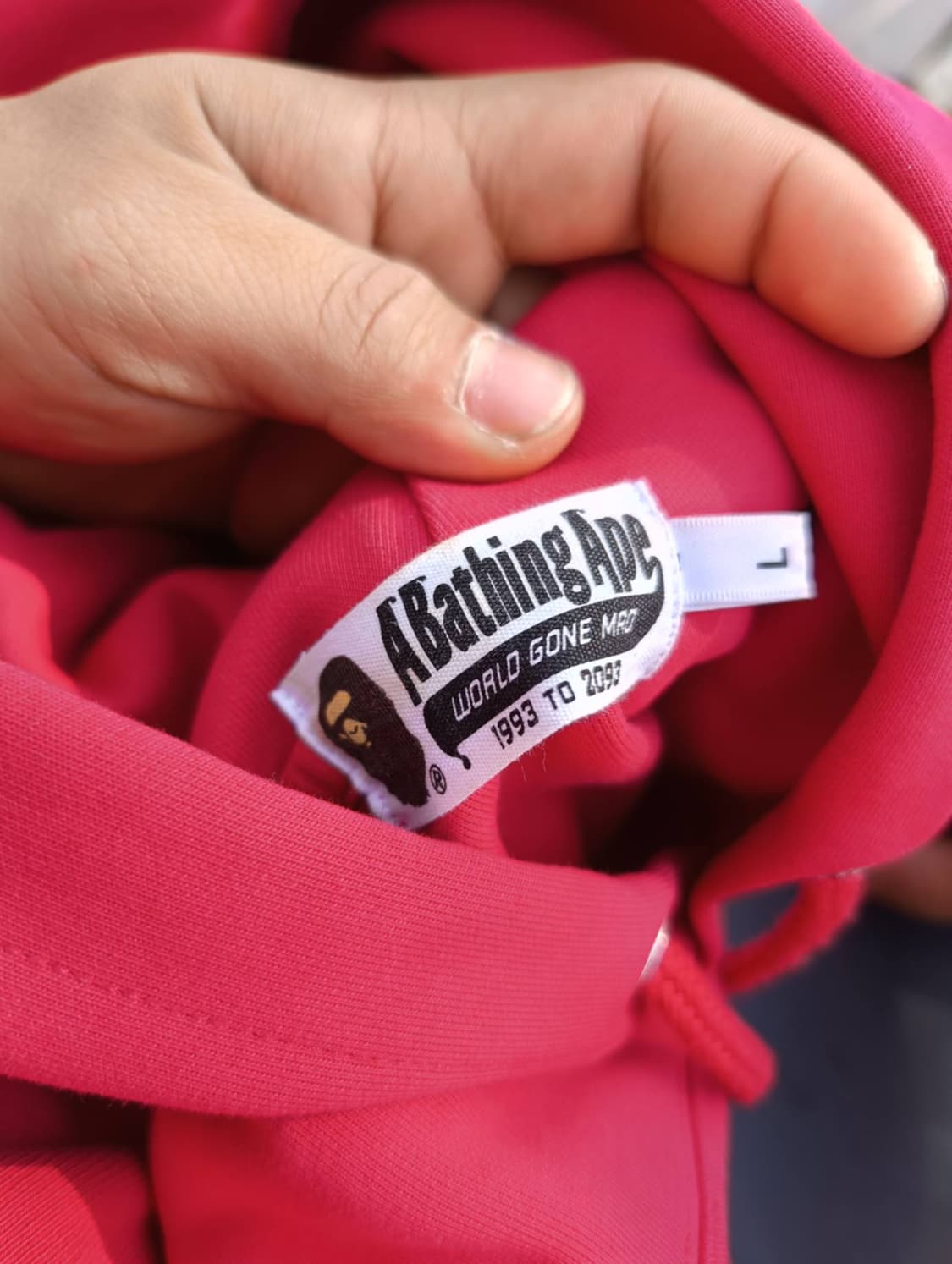 베이프 레드 빅 로고 후드티 상품이미지2