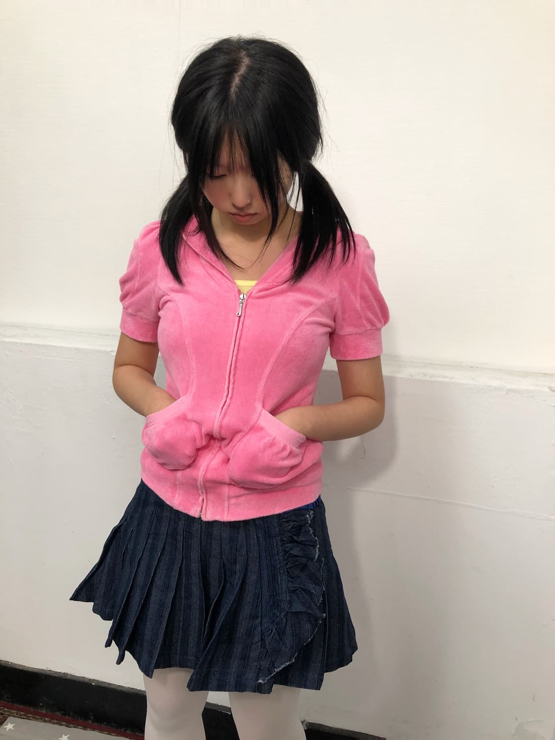 F Juicy Couture 쥬시 핑크 테리 반팔 후드집업 상품이미지1