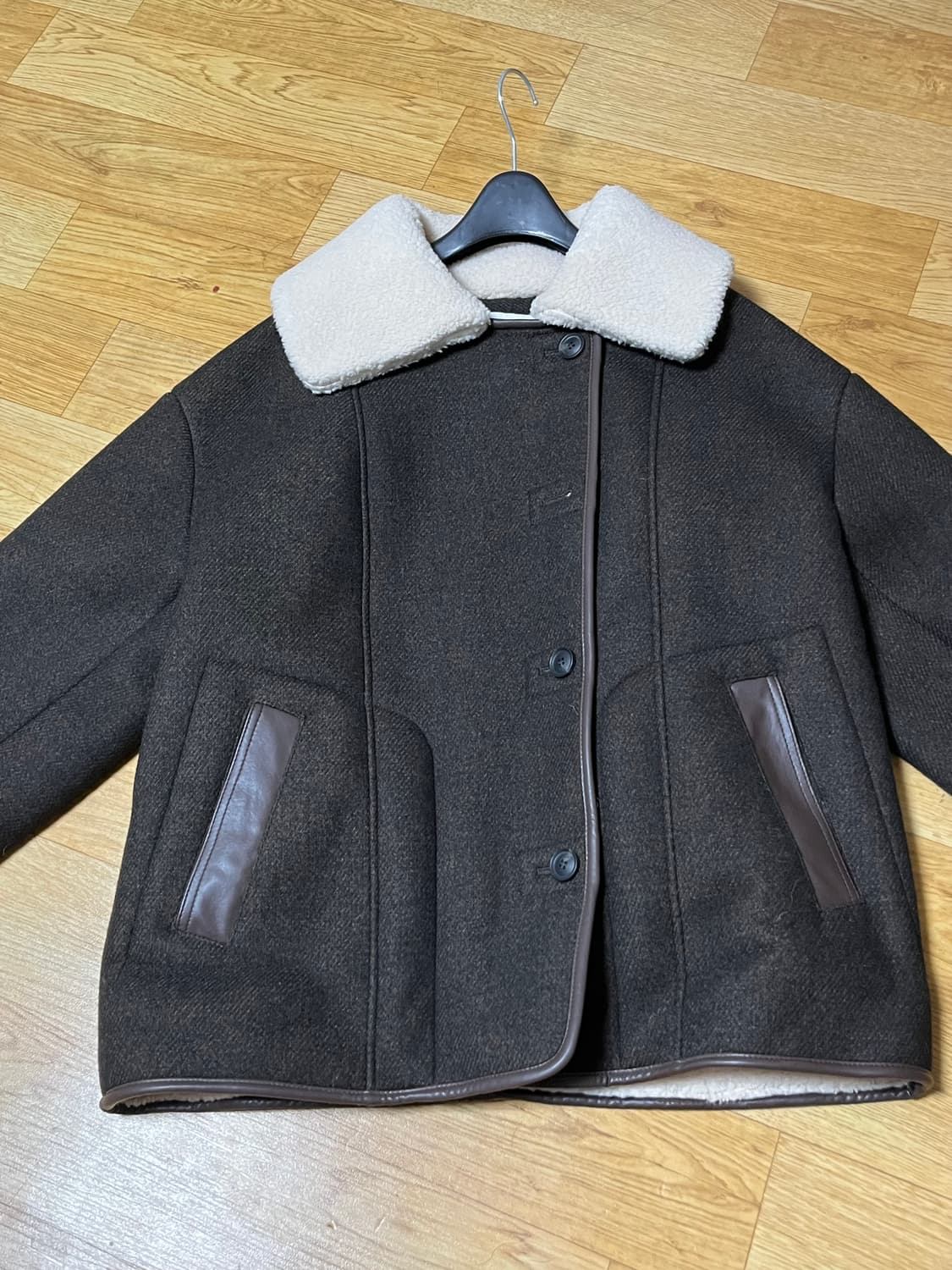 LOEUVRE 에코 울 무스탕 브라운 상품이미지4