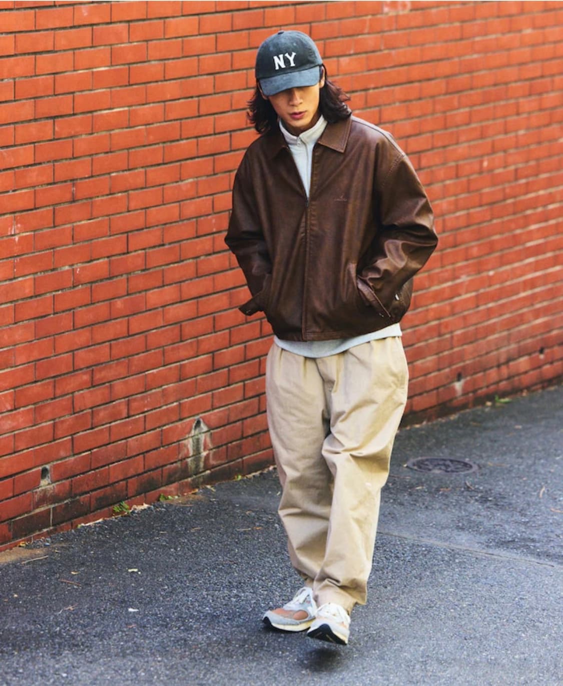 노티카 재팬 페이드 레더 브라운 블루종 자켓 m사이즈 상품이미지2