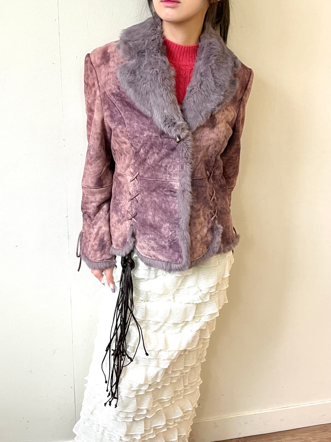 GOLD JADE 라벤더 퍼 자켓 상품이미지4