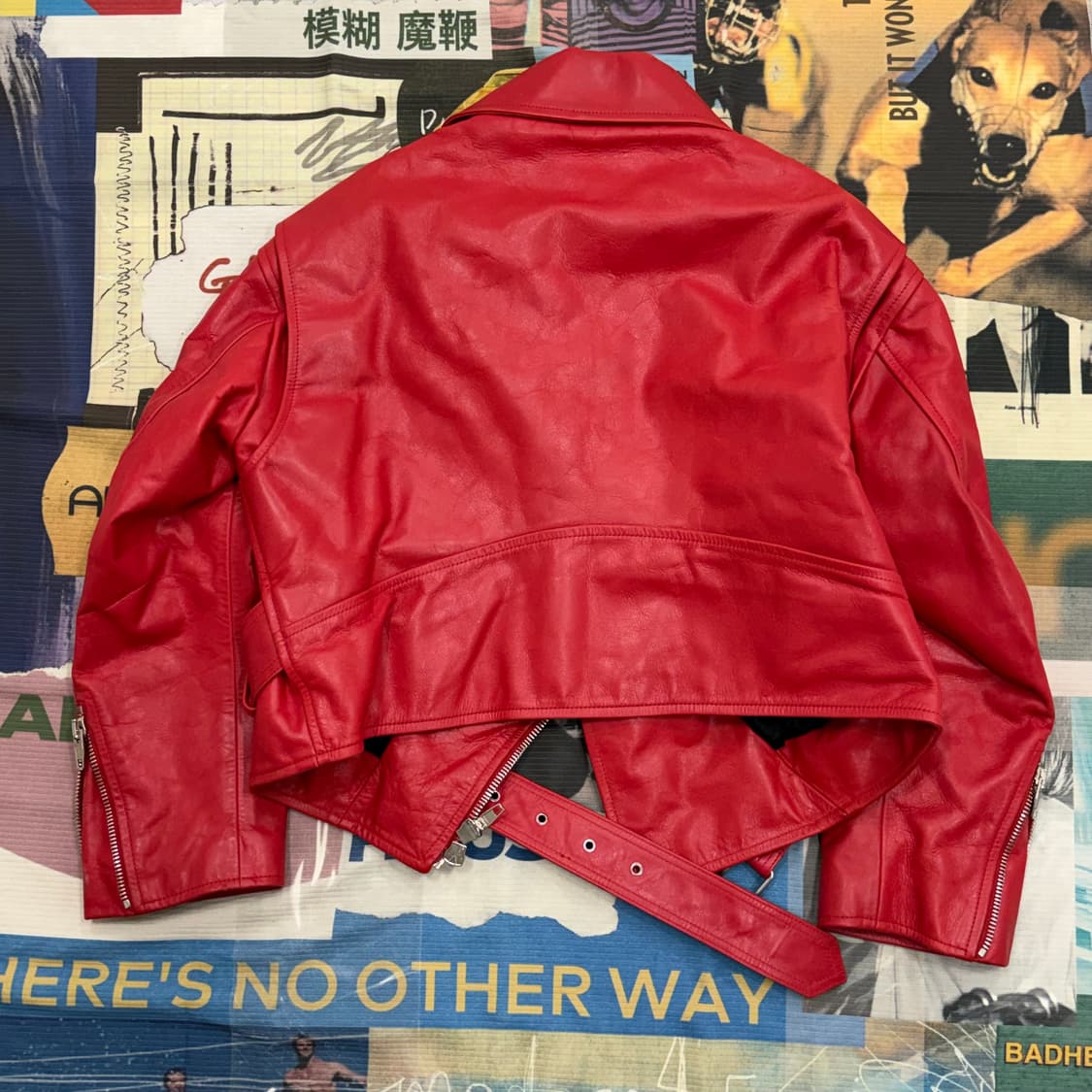 BALENCIAGA swing red leather biker 36 상품이미지8