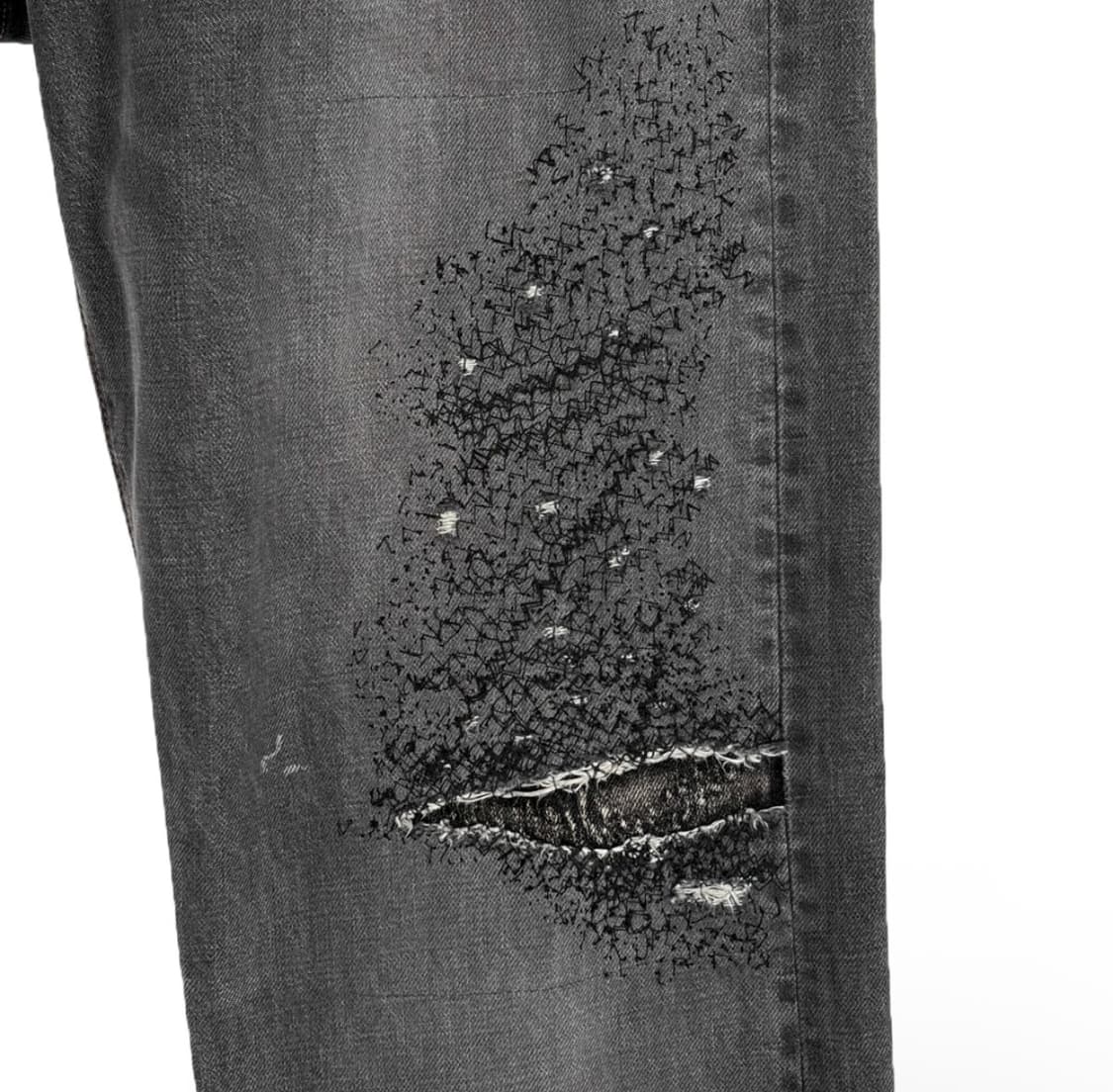 [32] 캐피탈 남성 몽키 시스코 14oz 5p 데님 팬츠 흑청 그레이 상품이미지6