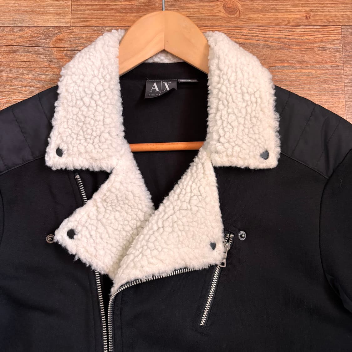 AX 알마니 익스체인지 슬림 95 M 블랙 투톤 라이더 자켓 바이커  상품이미지4