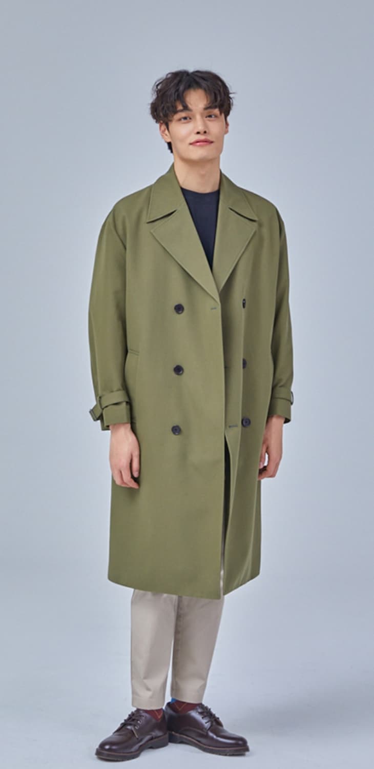 (새상품)스파오포맨 오버핏 카키 트렌치코트 XXL 상품이미지9