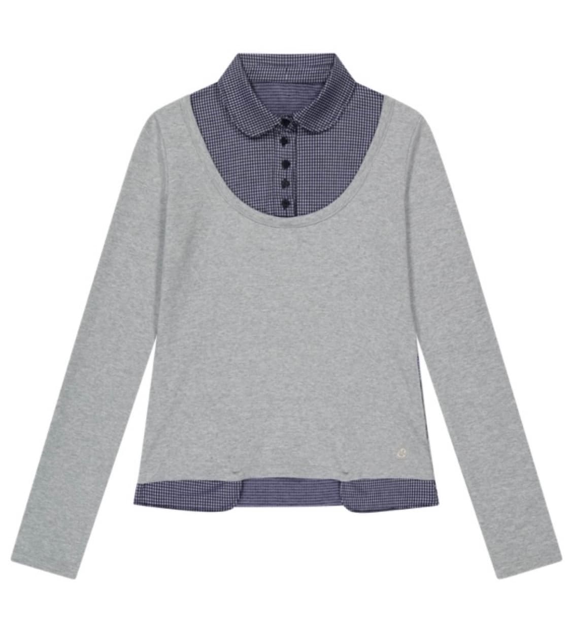 REVERSIBLE COLLAR LONGSLEEVES MELANGE GR 상품이미지1