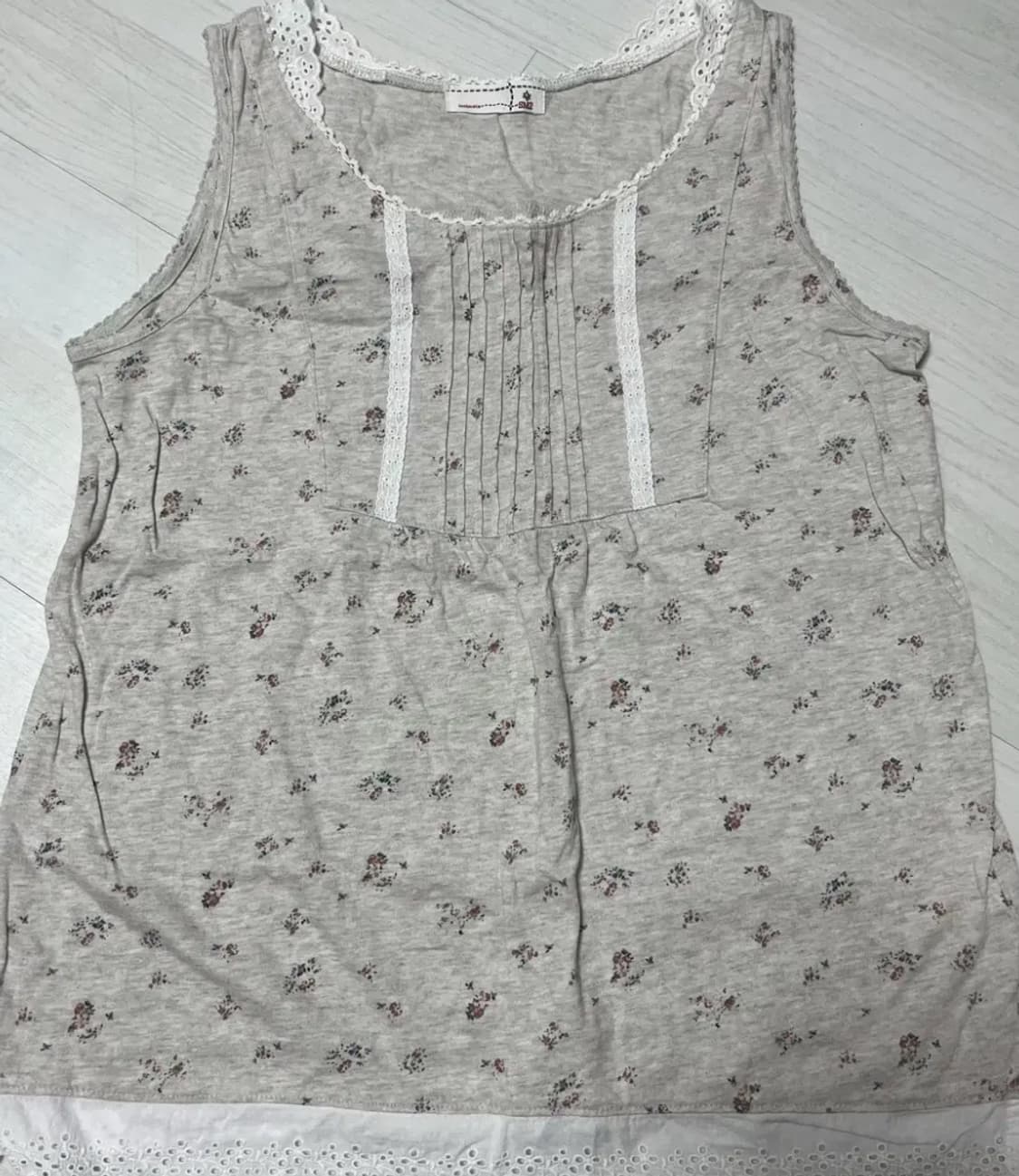 빈티지 SM2 사만사모스 잔꽃 레이스 민소매 티셔츠 나시 모리걸 상품이미지1