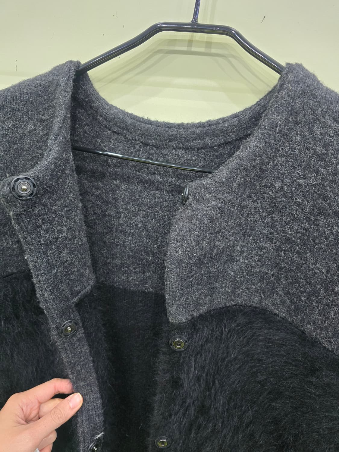 블랙 앙고라 털 레이스 카라 코트 상품이미지7