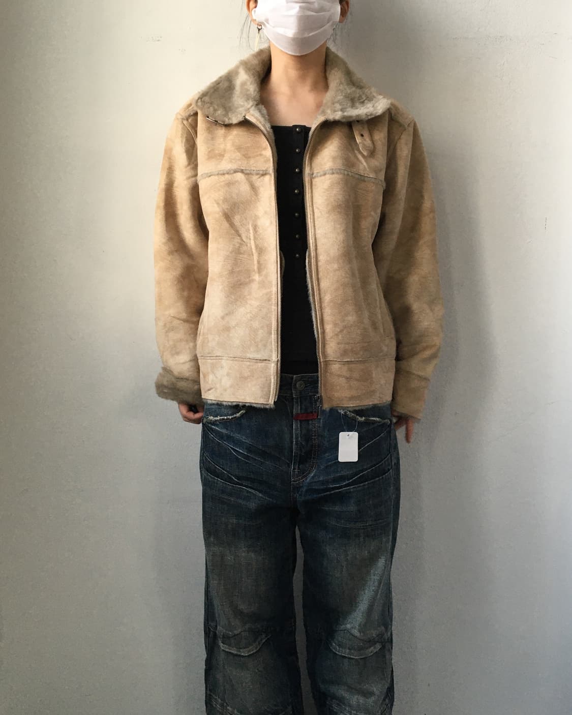 Belted grunge pattern high neck mustang 상품이미지6