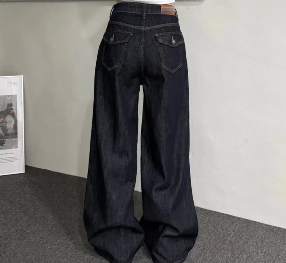 에이블리 원더라이크 뒷포켓 포인트 생지 와이드 데님 상품이미지2