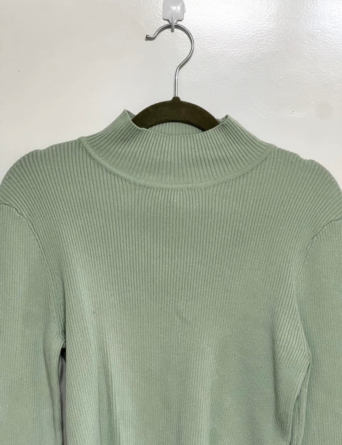H&M 민트 하프넥 골지 니트 폴라티 M 상품이미지3