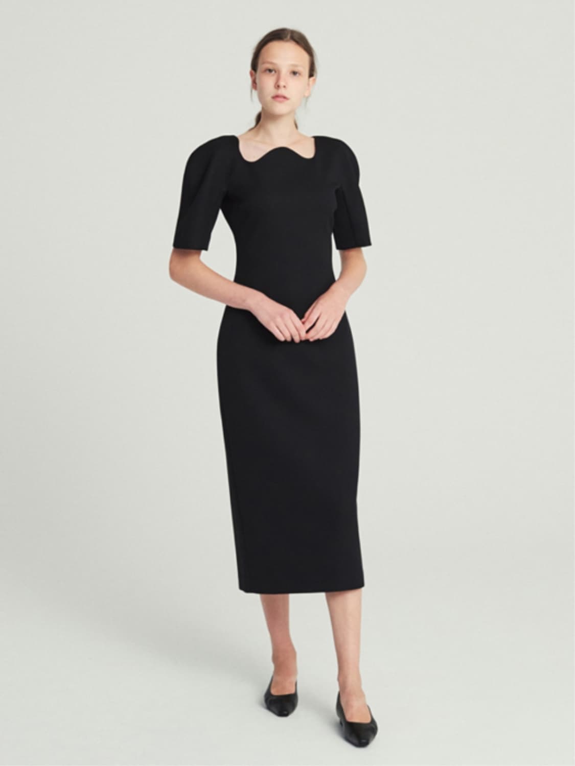 M) 렉토 RECTO 물결 원피스 드레스 상품이미지1