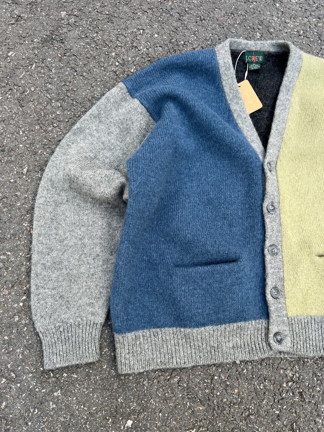 VINTAGE J.CREW OARSMAN 제이크루 컬러블럭 울가디건 상품이미지3