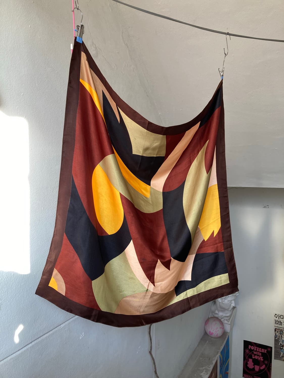 빈티지 레트로 기하학 패턴 스카프 상품이미지1