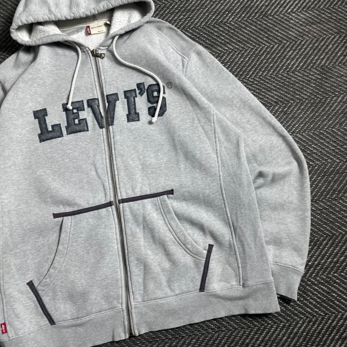 리바이스 빈티지 스펠아웃 자수 후드집업 그레이y 5022 상품이미지3