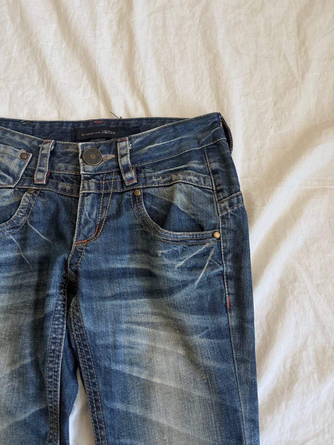 Y2k 로우라이즈 세미 부츠컷 데님팬츠 상품이미지3