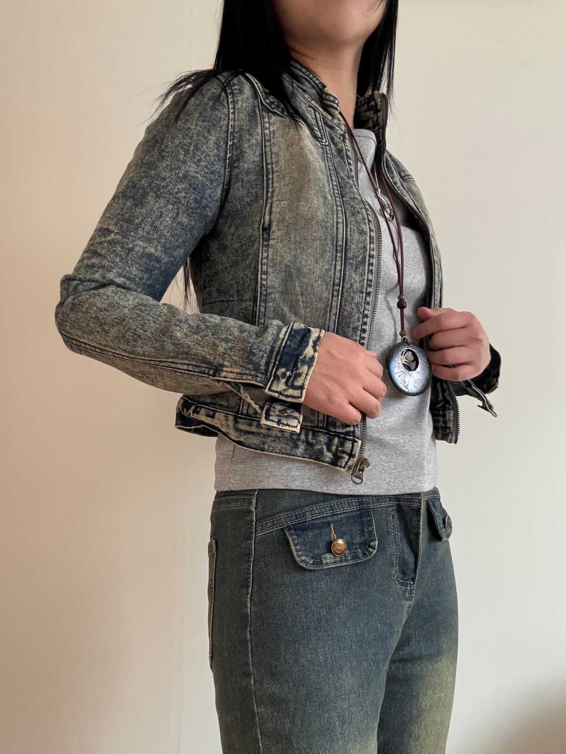 데님 크롭 자켓 상품이미지1