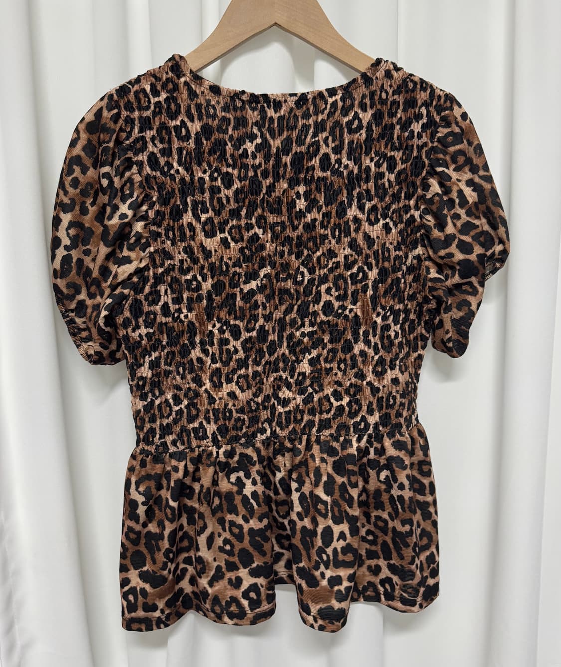 자라 레오파드 스모킹 블라우스 ZARA 상품이미지5