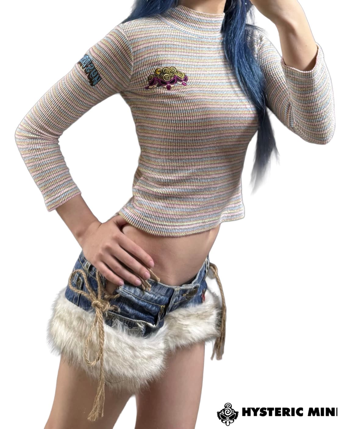 히스테릭 미니 글리터 목 폴라 티 상품이미지3