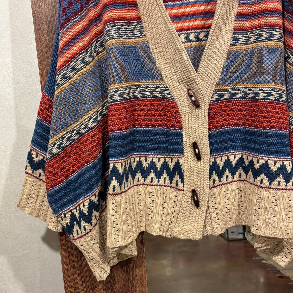 일본 빈티지 에스닉 히피 가오리핏 니트 가디건 상품이미지7