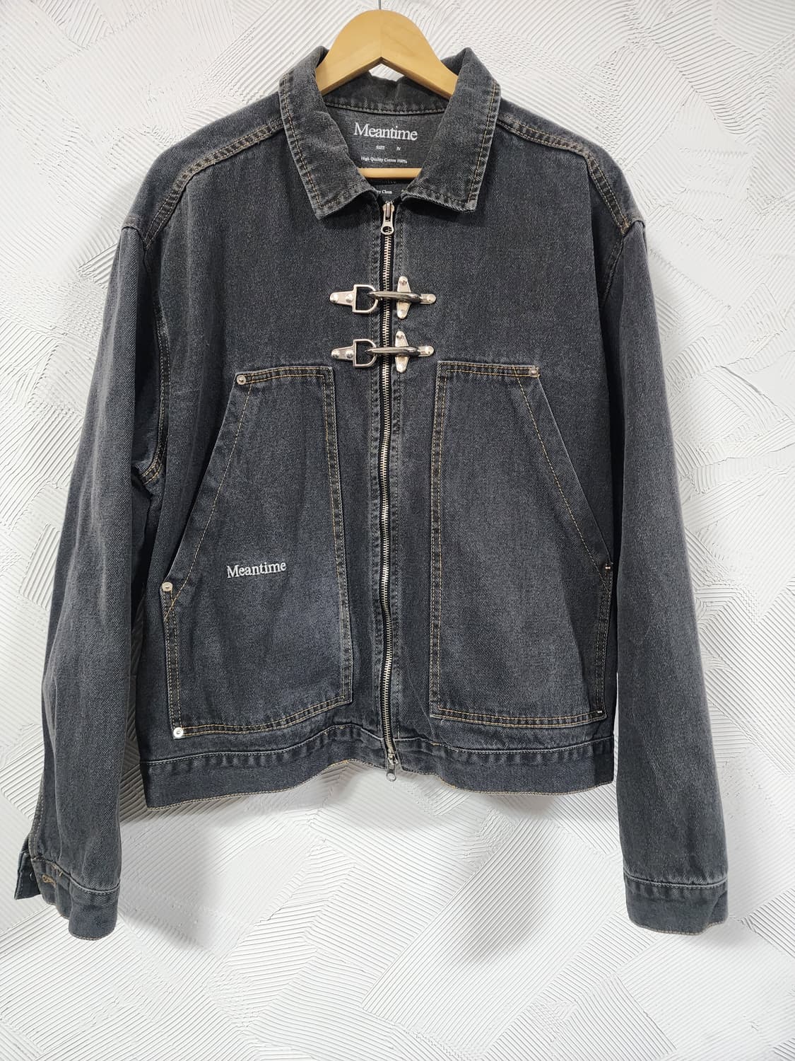 Meantime 블랙 데님 후크 자켓 4사이즈 상품이미지1