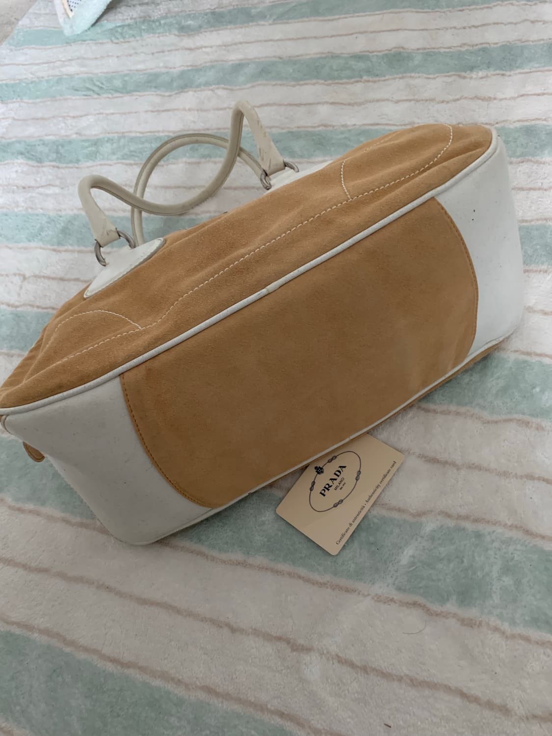 프라다 스웨이드 가방 볼링백 정품 상품이미지7