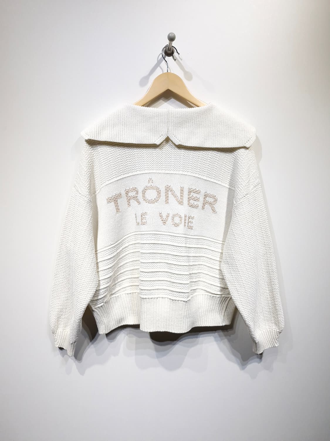 SYSTEM 시스템 23년 린넨블렌드 세일러 칼라 가디건 아이보리 상품이미지4