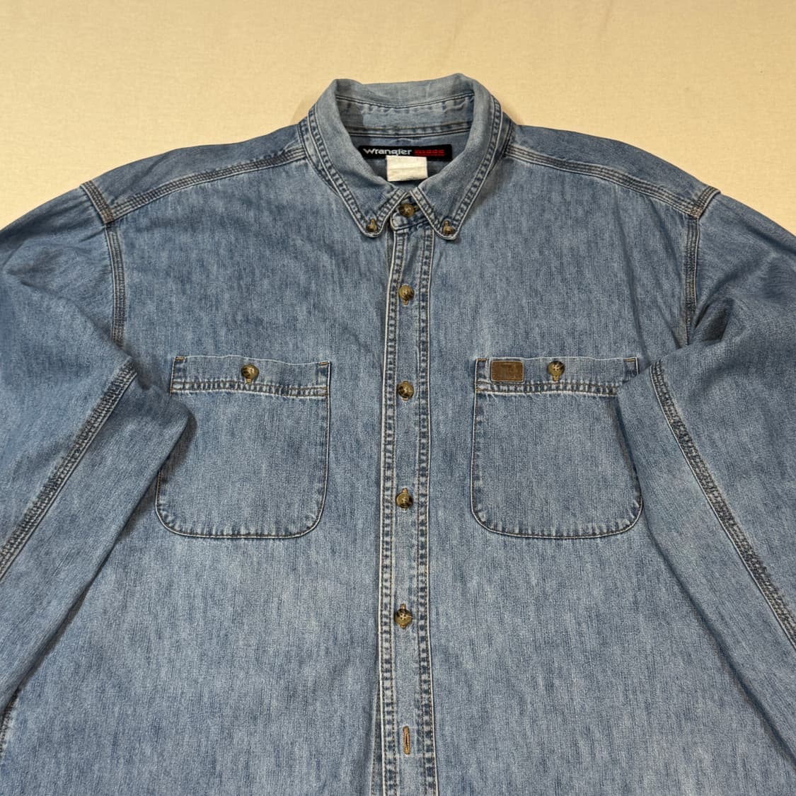 XXL) Wrangler 랭글러 투포켓 워크웨어 코튼 데님 셔츠 상품이미지3
