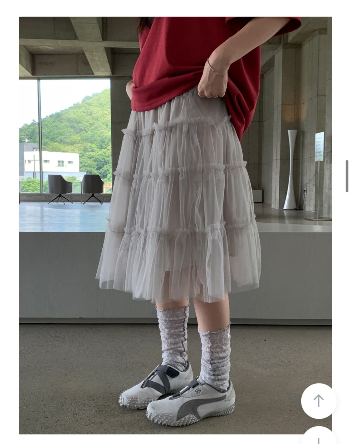 페인티드우드 mesh shadow skirt 그레이 판매합니다 상품이미지2