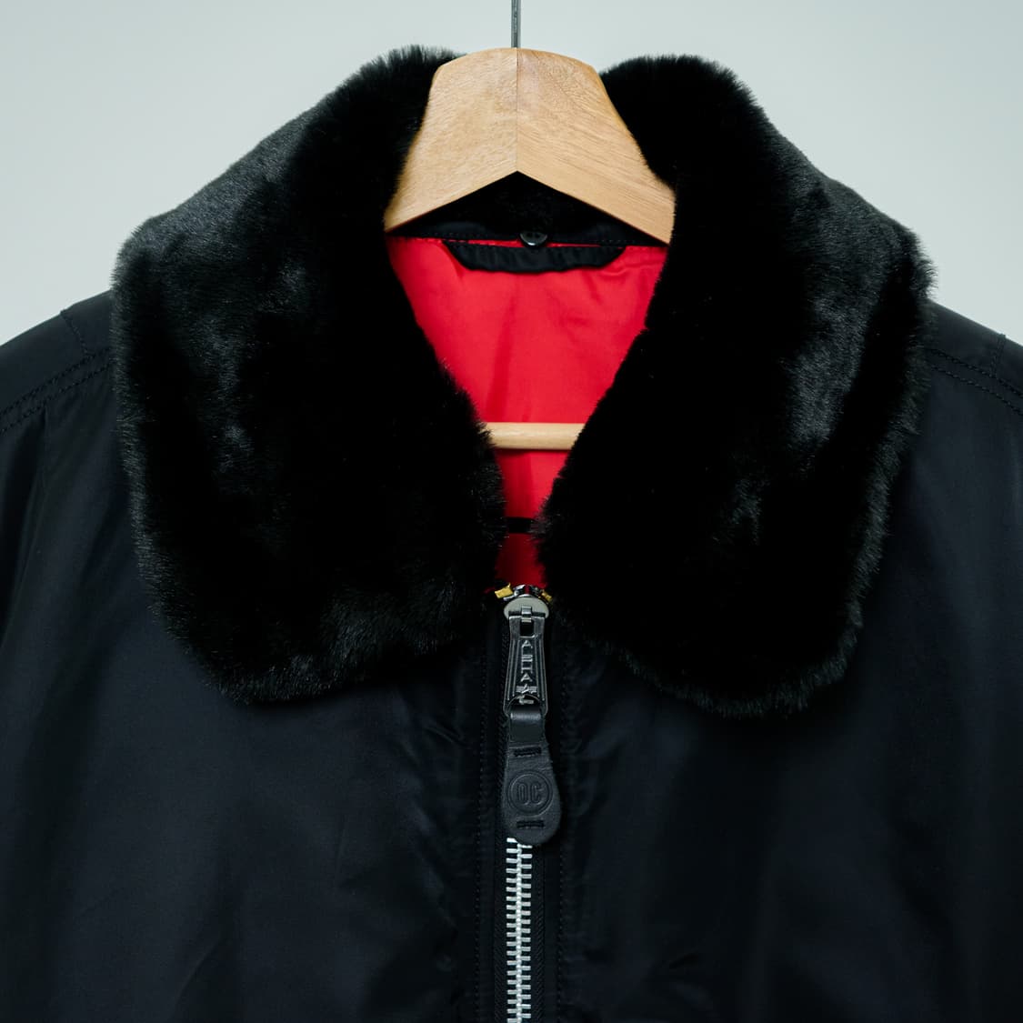 오프닝세레모니 X 알파인더스트리 ma-1 리버시블 양면 블랙/레드 L 상품이미지5