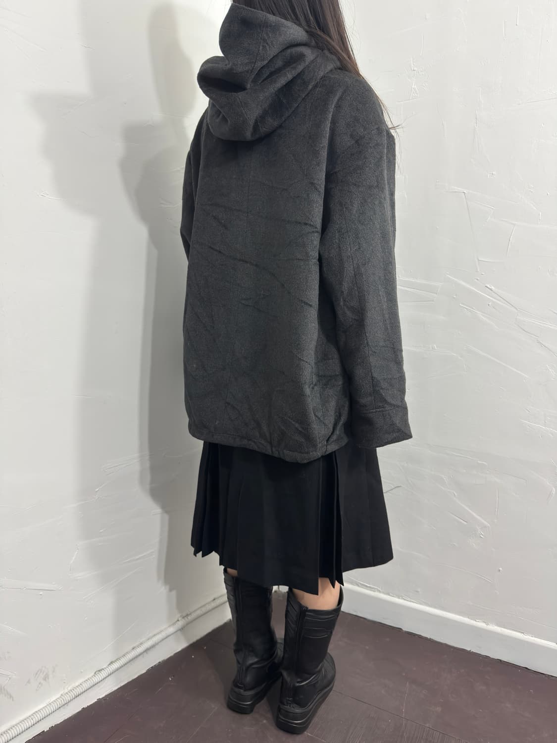 gray button hood jacket 상품이미지7