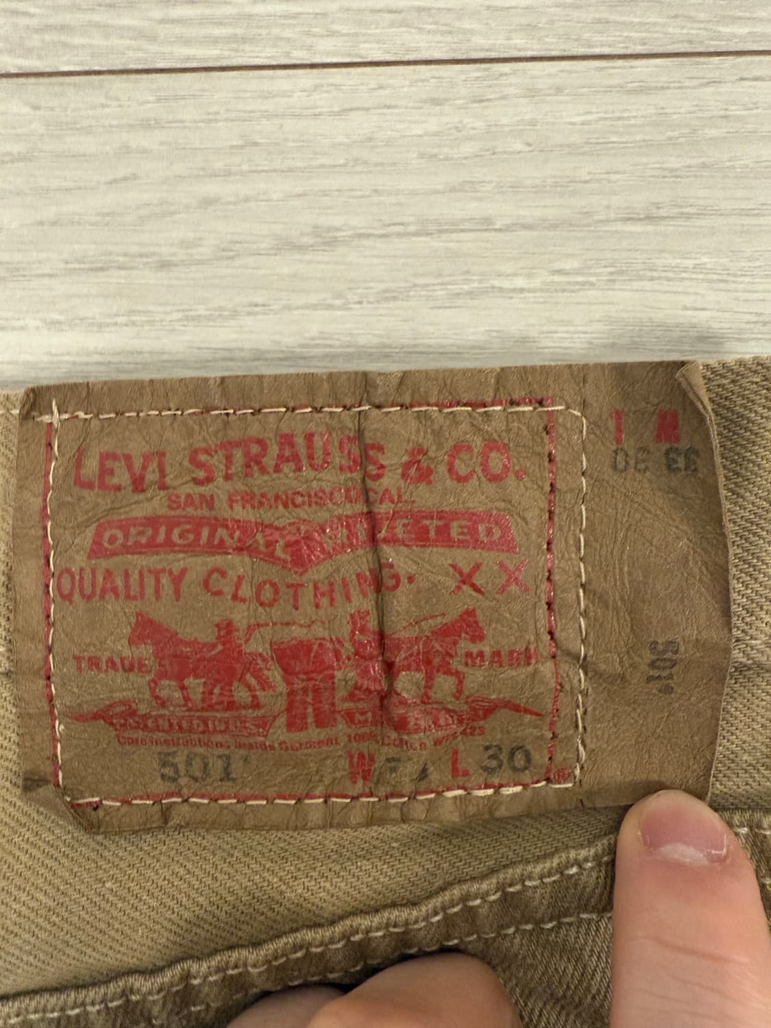리바이스 501 브라운 데님 팬츠 31 상품이미지3