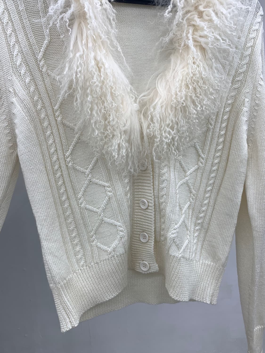 Ivory fur knit cardigan 상품이미지5