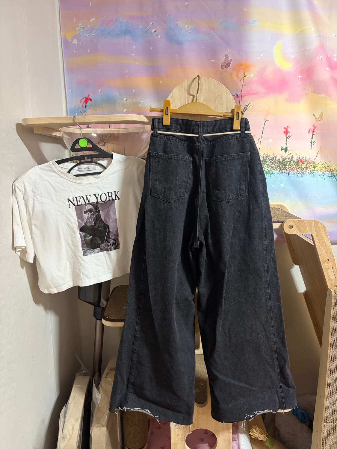 로프흑청 와이드팬츠 새싱품 상품이미지5