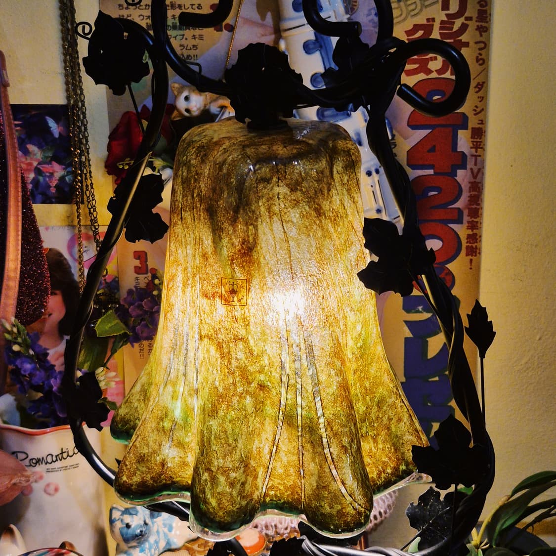 70s 한정 이와타 엔틱 포도 넝쿨 특대형 램프 상품이미지7