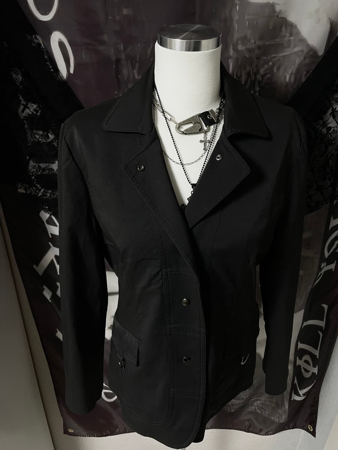 Black Vintage Gothic detail Jacket 헬무트랭 상품이미지2