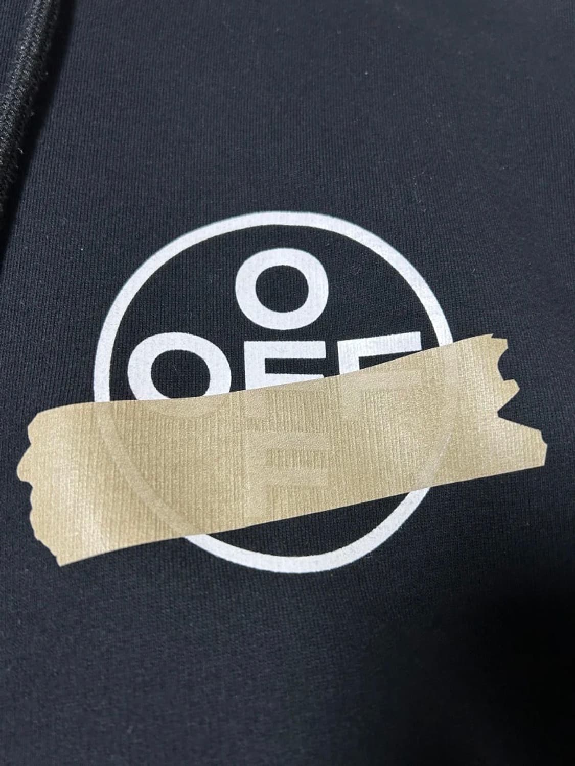 정품 오프화이트 애로우 테이프 후드티 90-S 블랙 상품이미지8