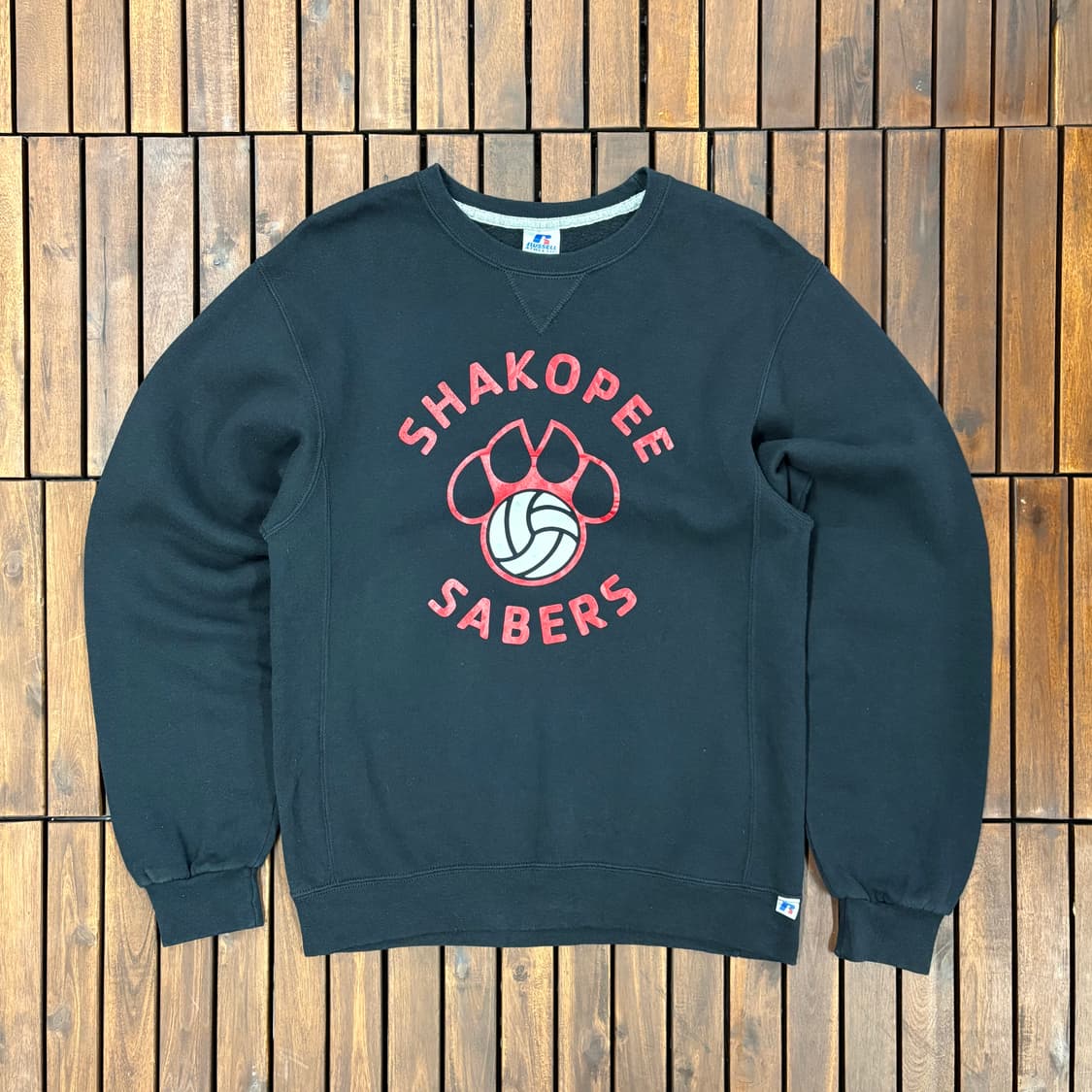 (L) 러셀 프린팅 래귤러핏 기모 맨투맨 상품이미지1