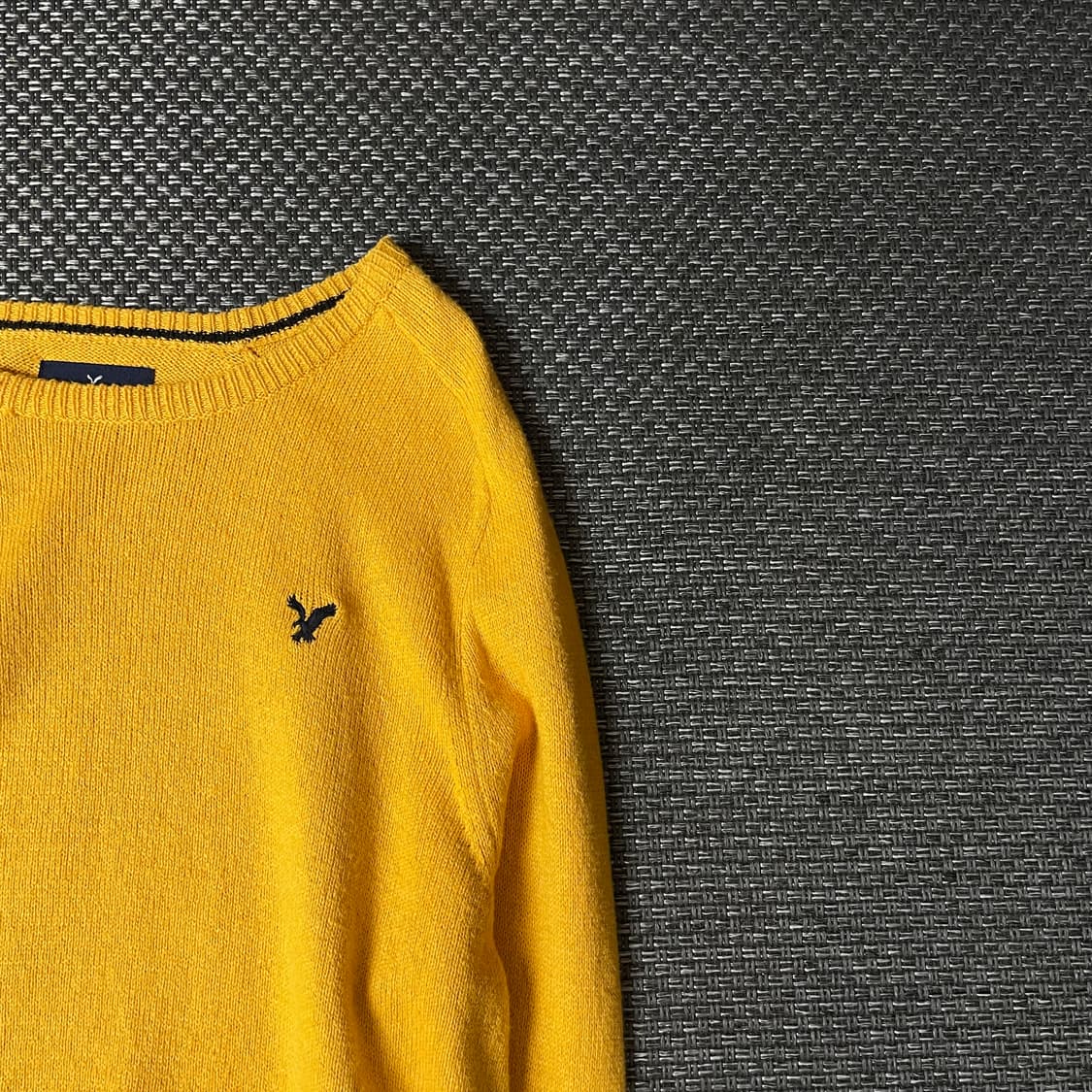 아메리칸이글 자수로고 머스타드 긴팔 니트 M 상품이미지3