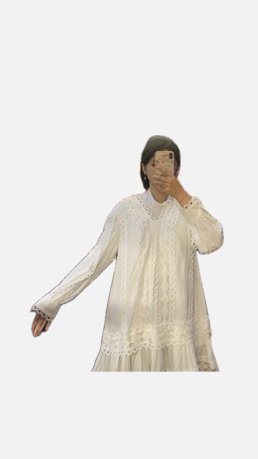  Lace Embroidered  Tunic Dress 상품이미지4