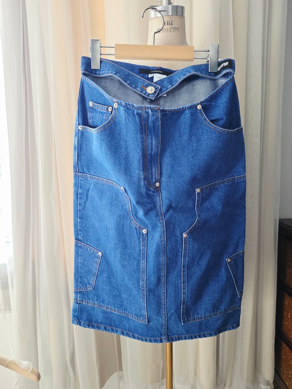 푸쉬버튼 pushbutton 청 치마 데님 스커트 상품이미지4