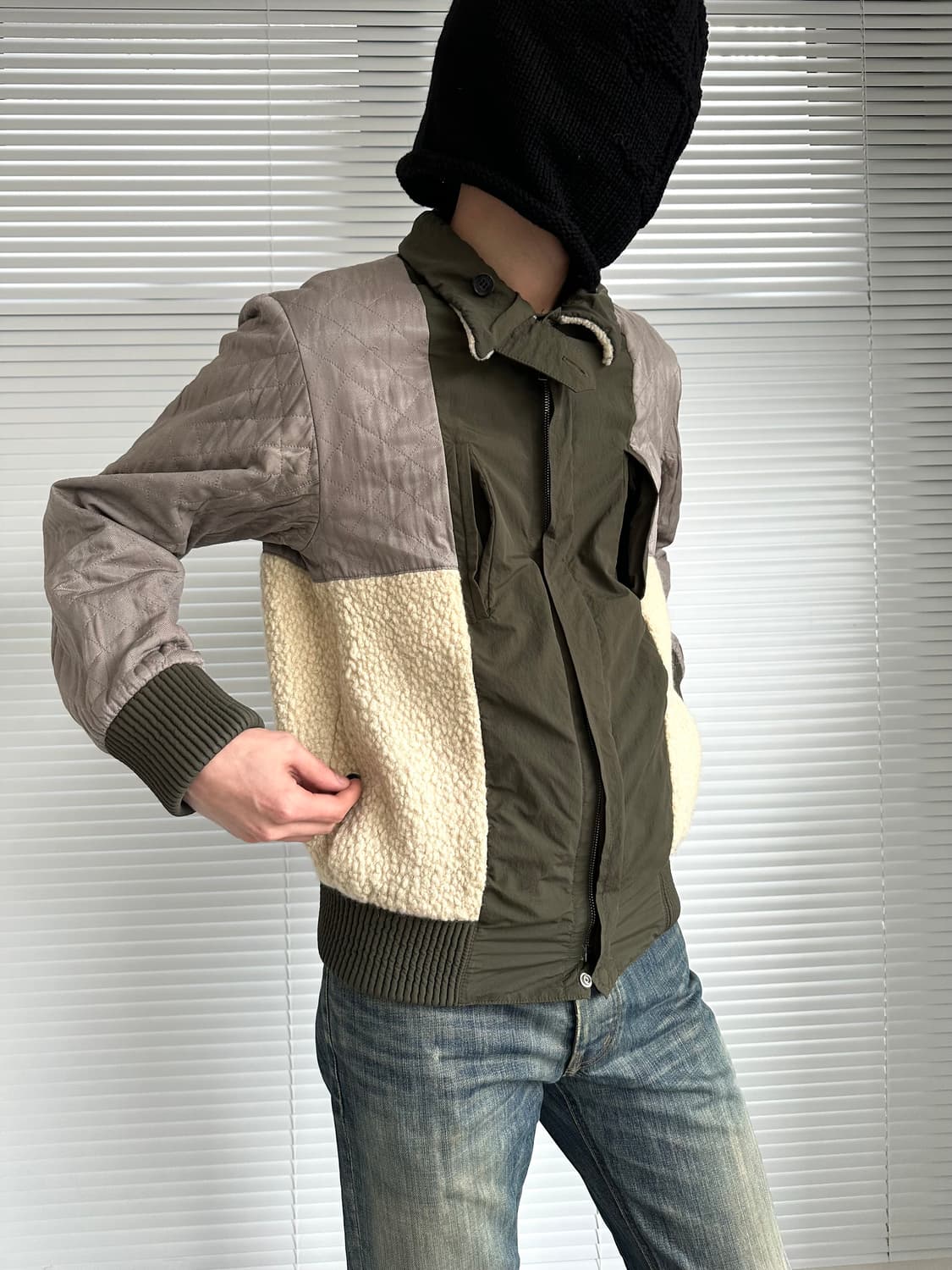 디올 옴므 12AW 런웨이 리버서블 카키 봄버 상품이미지1