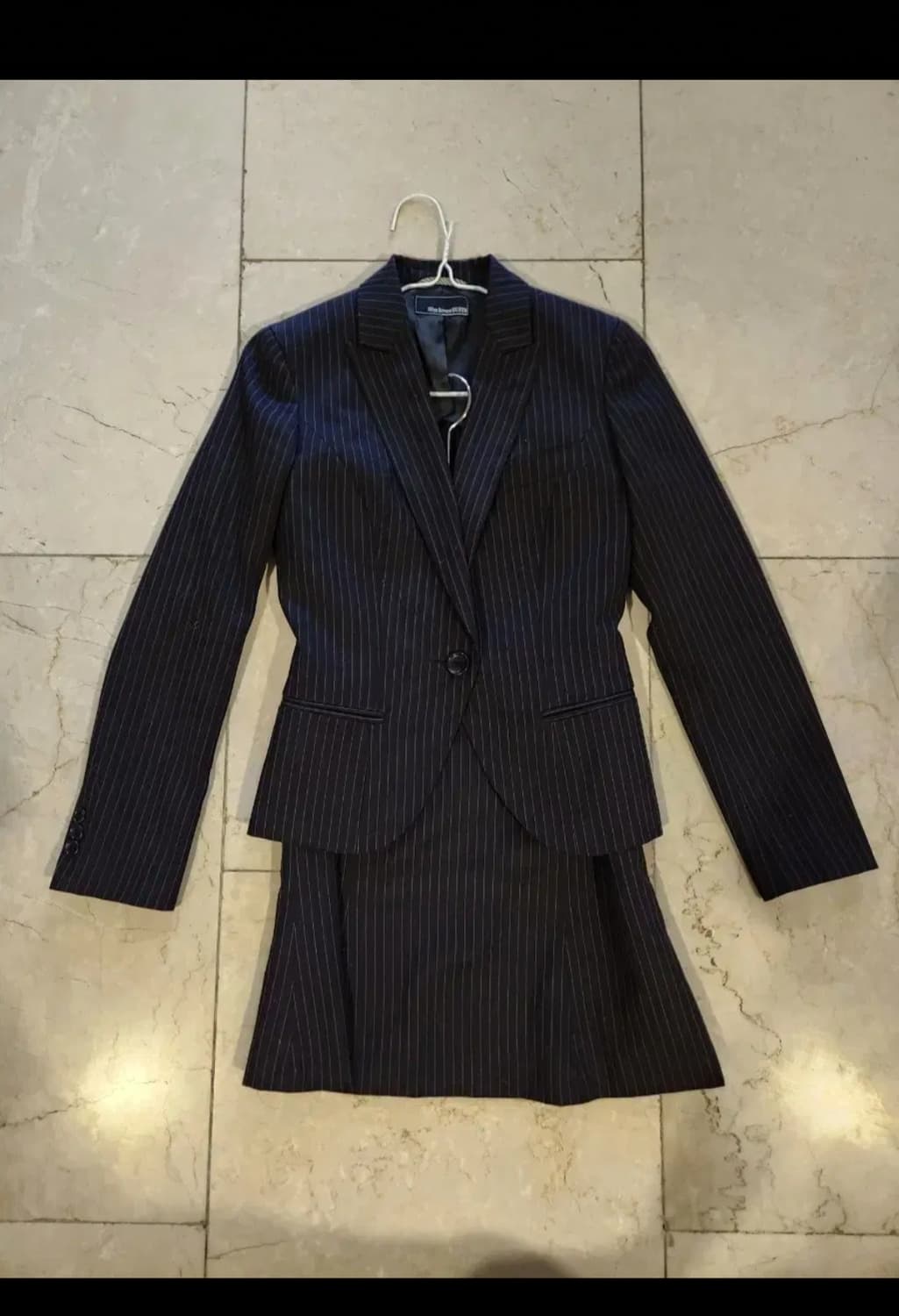 일본 빈티지 여성수트 여성슈트 블랙 스트라이프 셋업 XS 상품이미지1