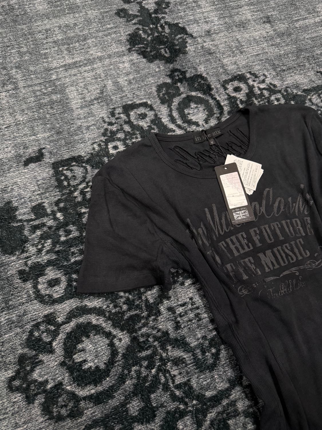 In the attic 00s lettering ribbed t shir 상품이미지2