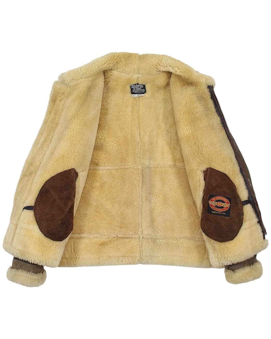 1980s US Sheepskin B-3 무톤 플라이트 자켓 빈티지 미제 상품이미지3