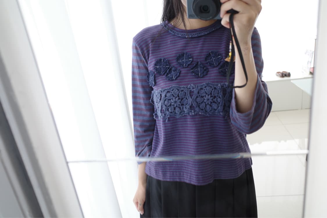 Crocheted motif back button top 상품이미지7
