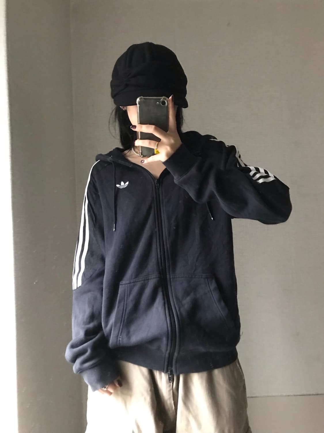 아디다스 블랙 투웨이 후드집업 상품이미지3