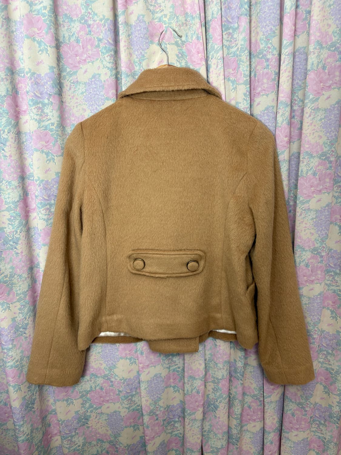 카멜 둥근 카라 숏 코트 상품이미지8