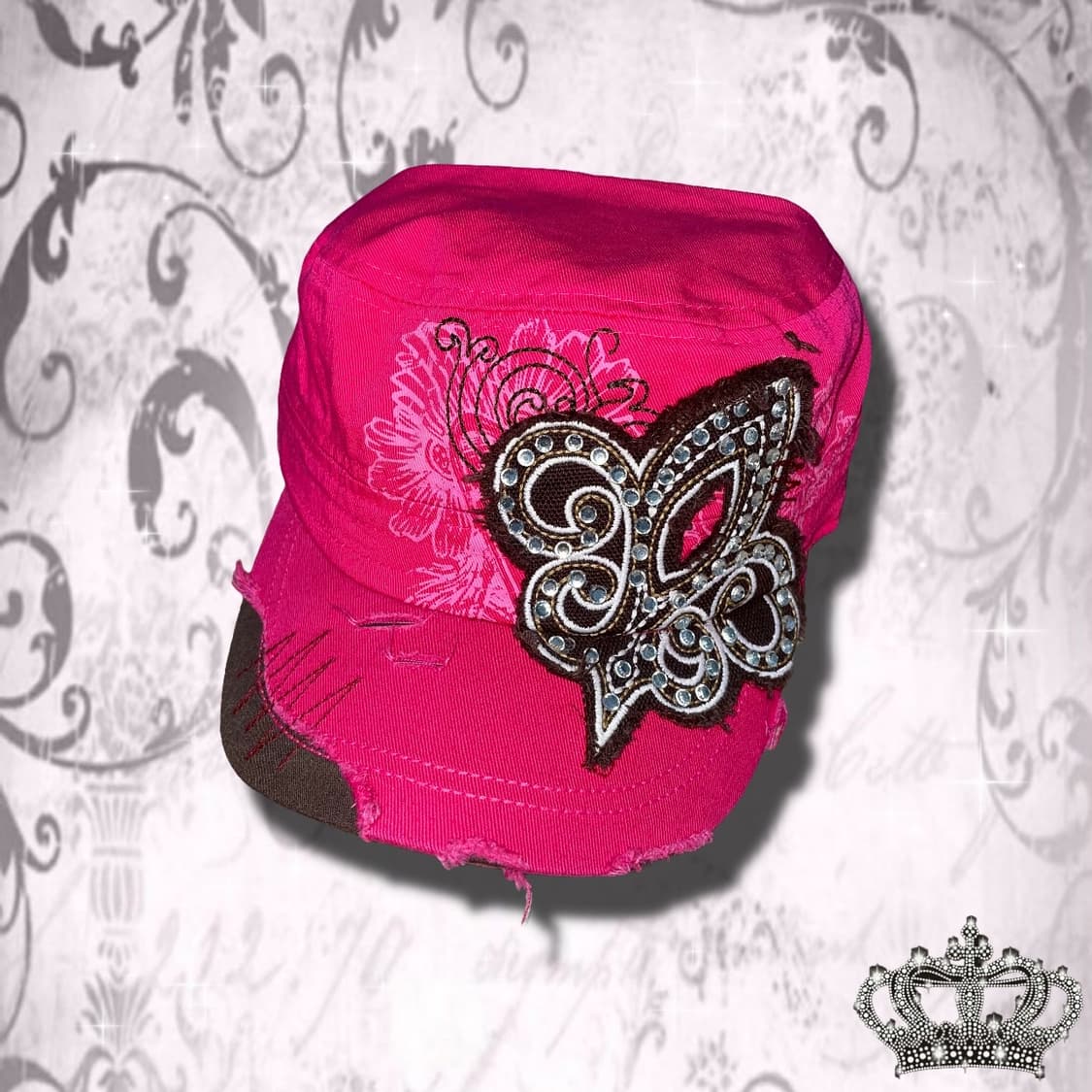 Hot pink y2k bead damage cap   상품이미지1